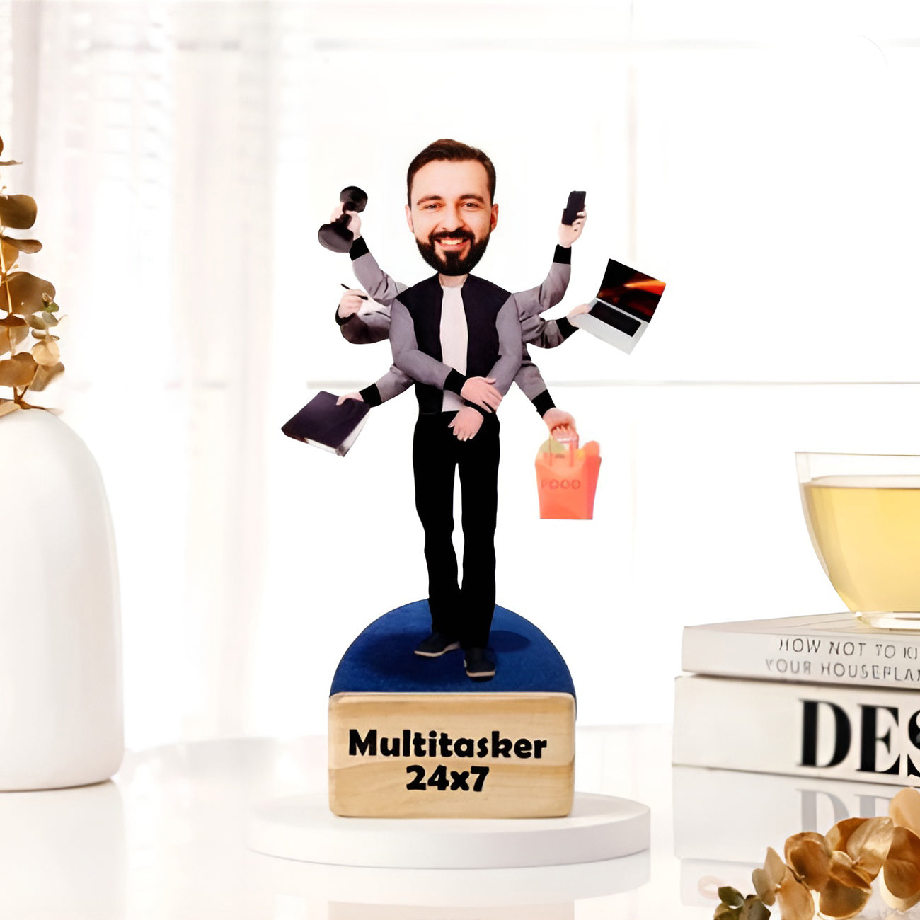 Multitasker 24x7" Personalized Caricature