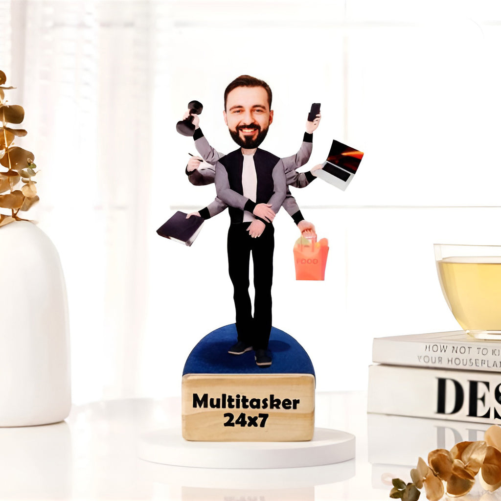 Multitasker 24x7" Personalized Caricature