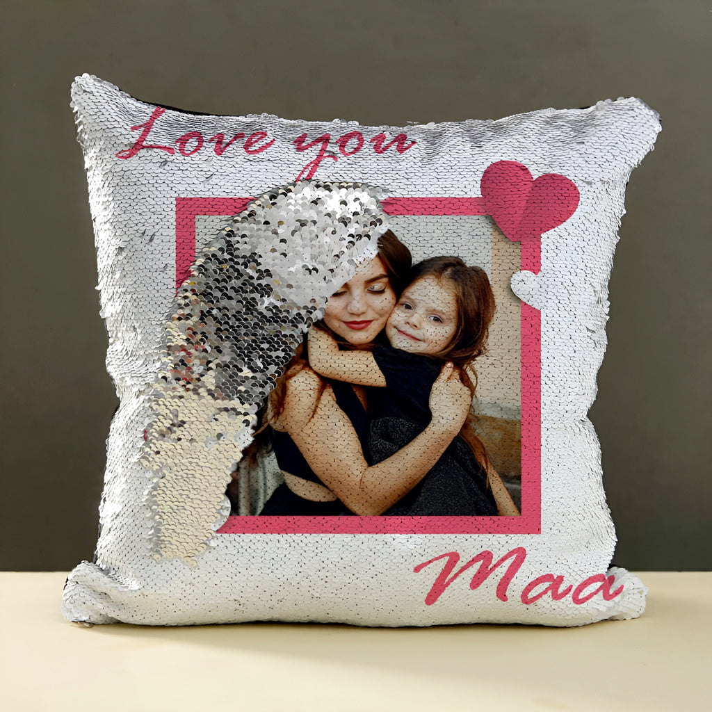 Magic Sequin Personalised Photo Cushion