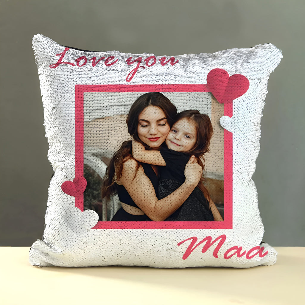 Magic Sequin Personalised Photo Cushion