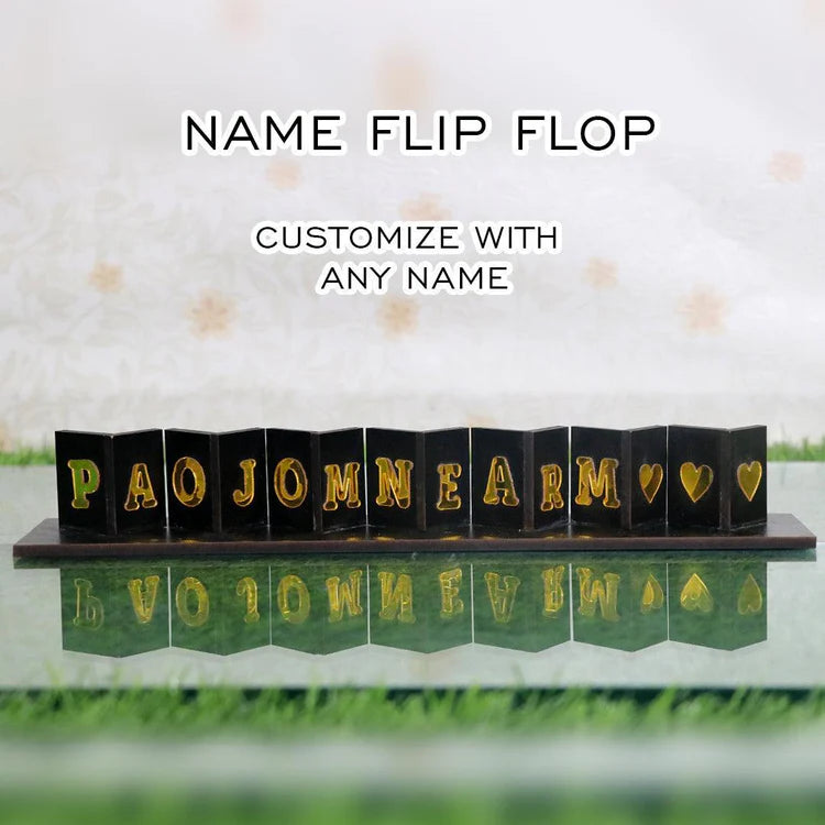 Interactive Personalized Flip-Flop Name Stand