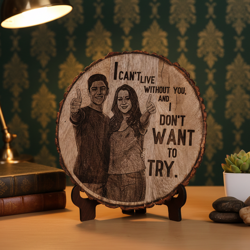 "Memories in Wood" Rustic Natural Wooden Plaque