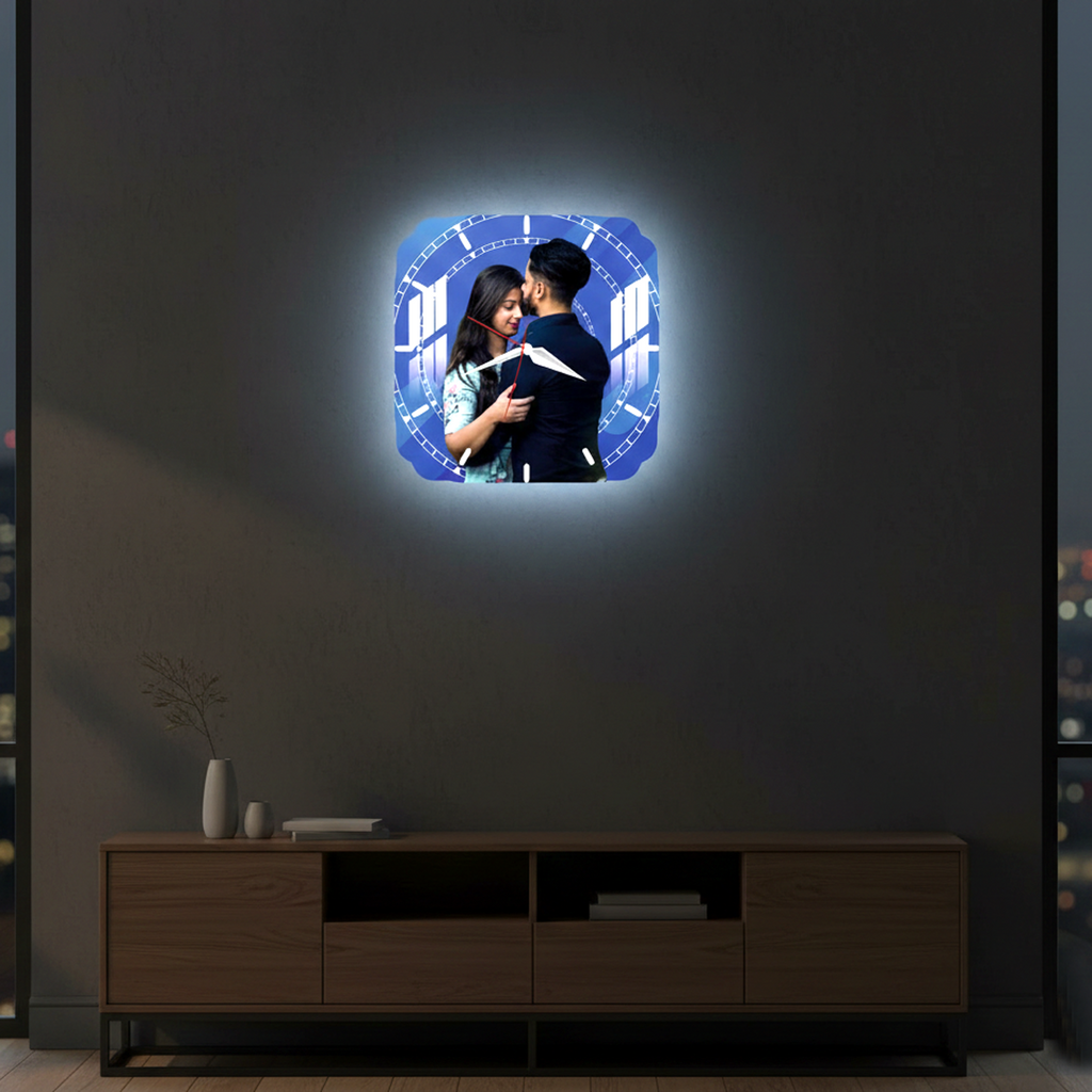 Customised Square Cut Acrylic Wall Clock