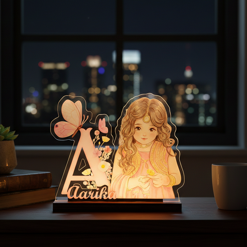 Personalized Monogram & Portrait LED Lamp