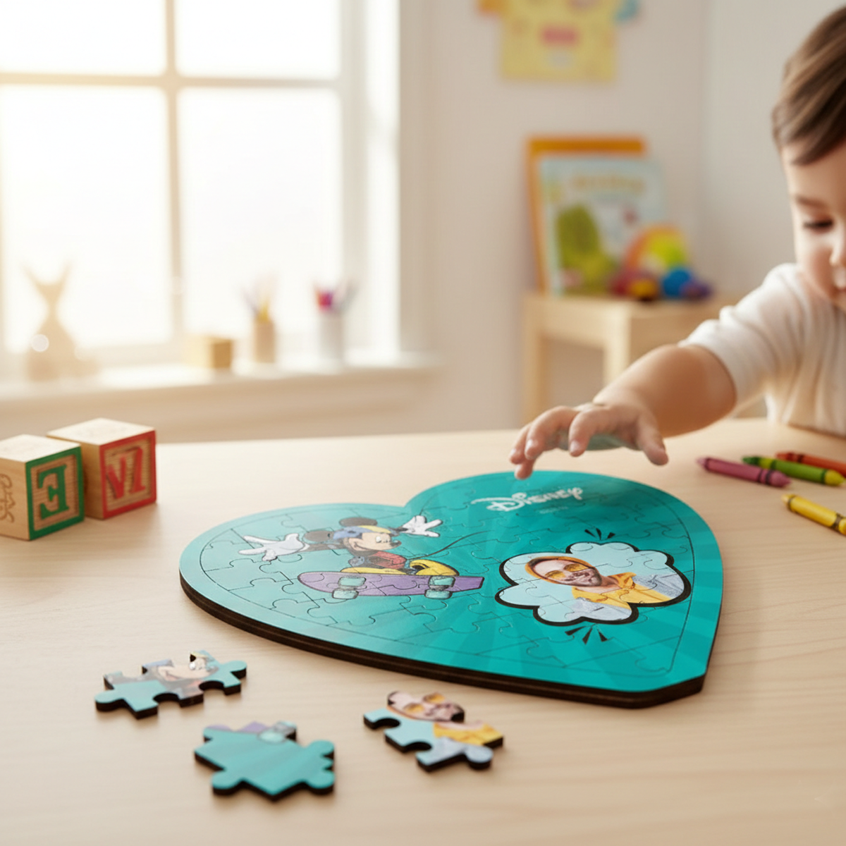 Disney™ Magic Heart Personalized Wooden Photo Puzzle