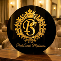 Signature Gold & Obsidian Acrylic Branding  Name Plate