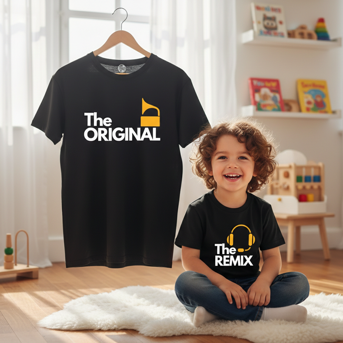 The "Original &amp; Remix" Matching Father/Child T-Shirt Set