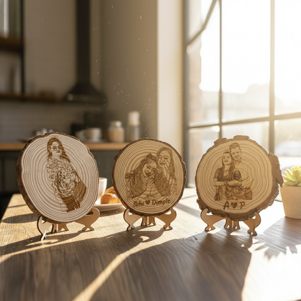 The "Eternal Grain" Engraved Wood Slice