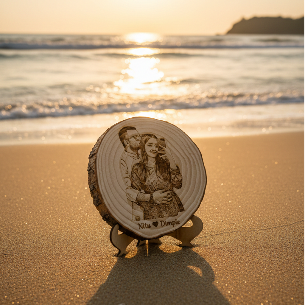 The "Eternal Grain" Engraved Wood Slice
