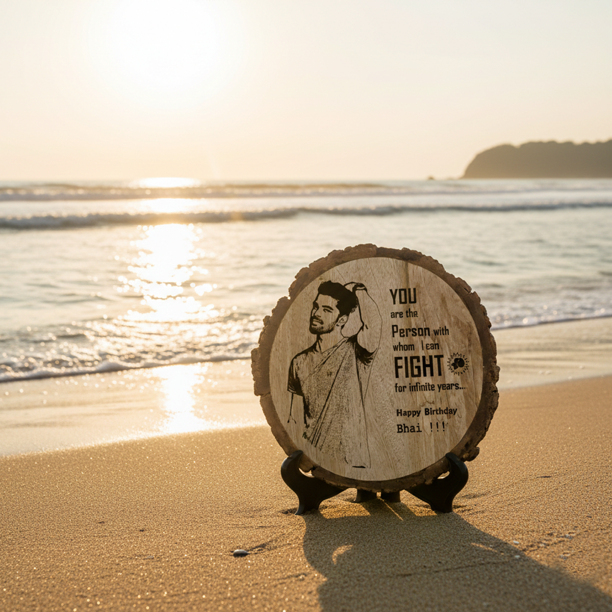 Custom Laser-Engraved Natural Wooden Slice