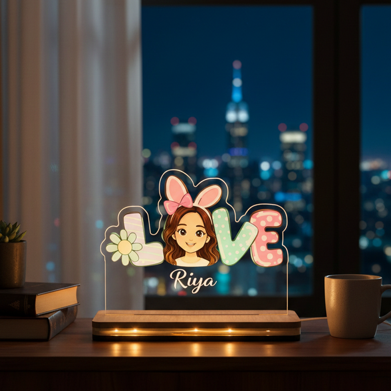 Personalized "LOVE" Character LED Lamp