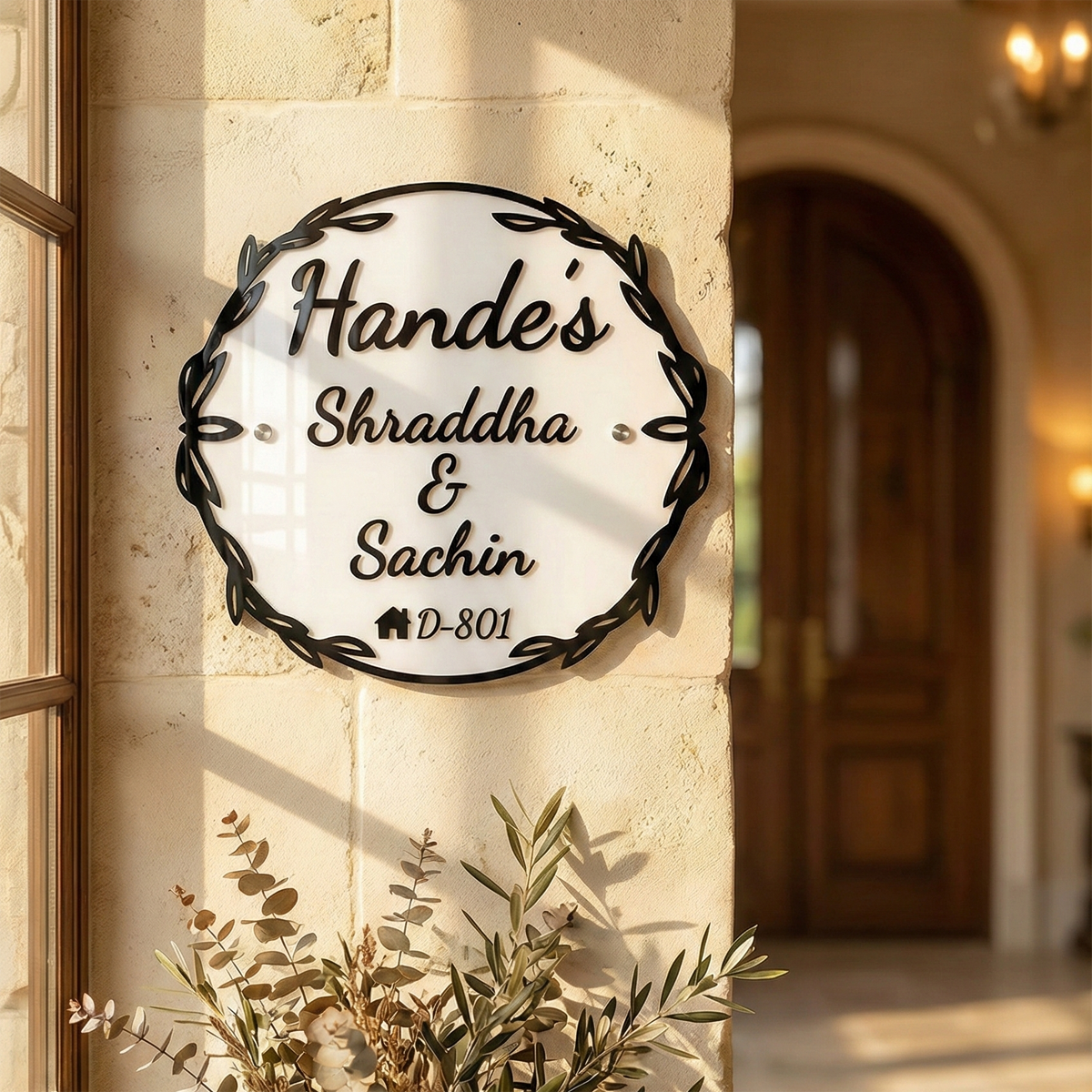 Monochrome Elegance Name Plate