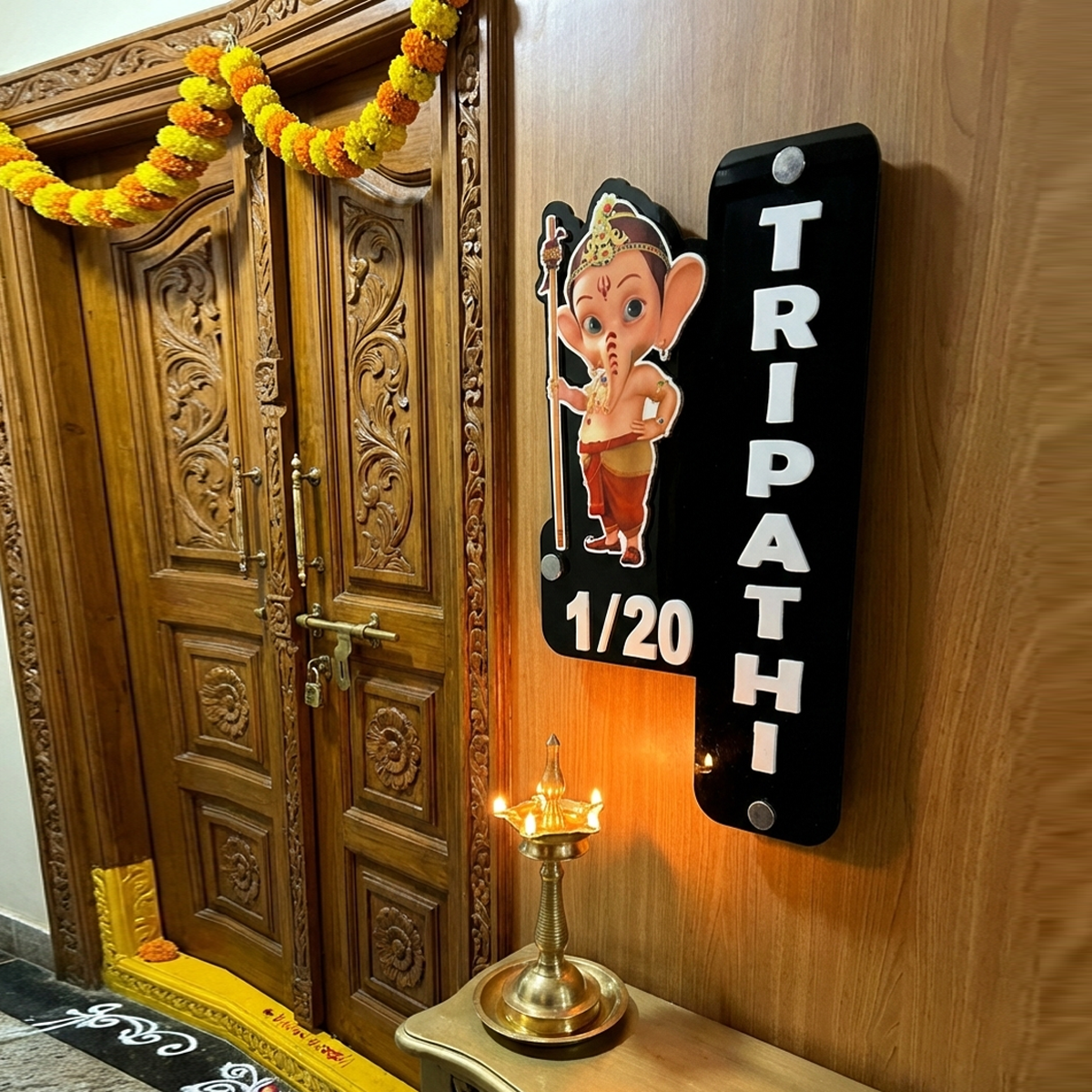 The "Vighnaharta" Divine Entrance Nameplate