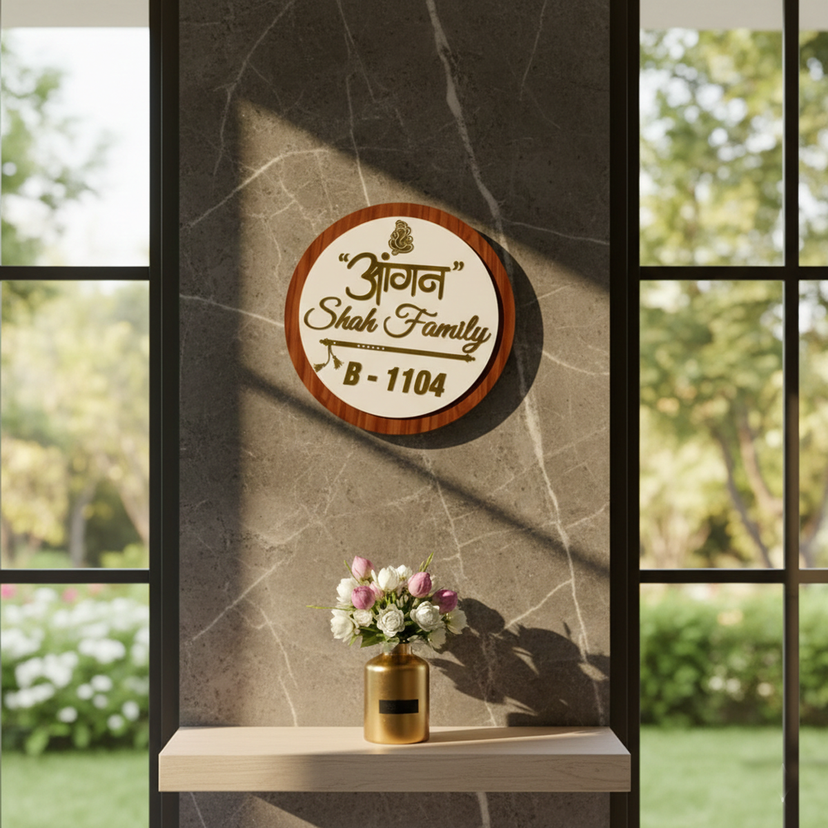 The "Aangan" Divine Circle Personalized Name Plate