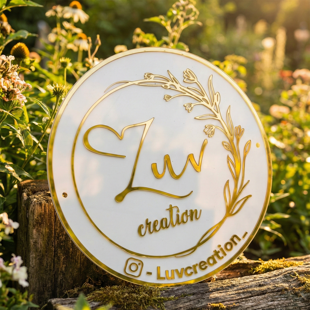 The Golden Botanical Custom Acrylic Name Plate