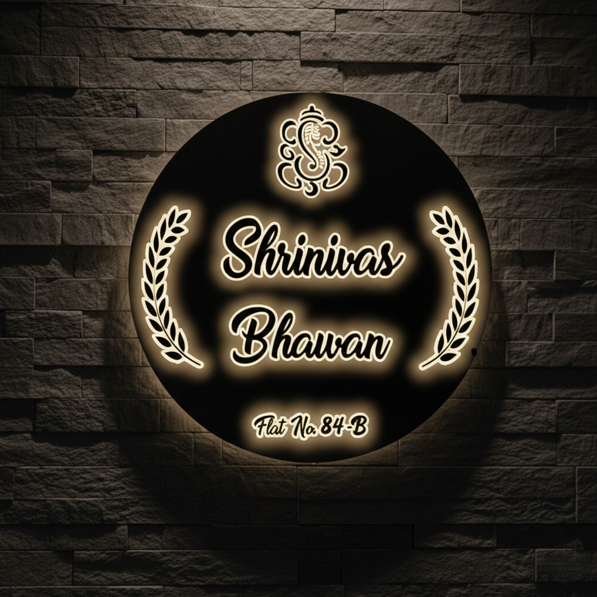 The "Divine Glow" Circular LED Name Plate