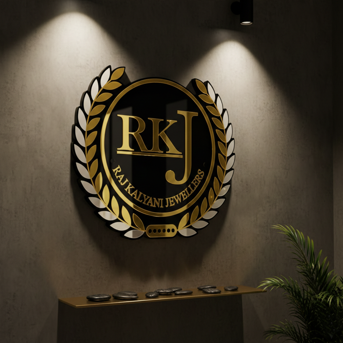 The Sovereign: 3D Gold & Signature Wall Emblem Name Plate
