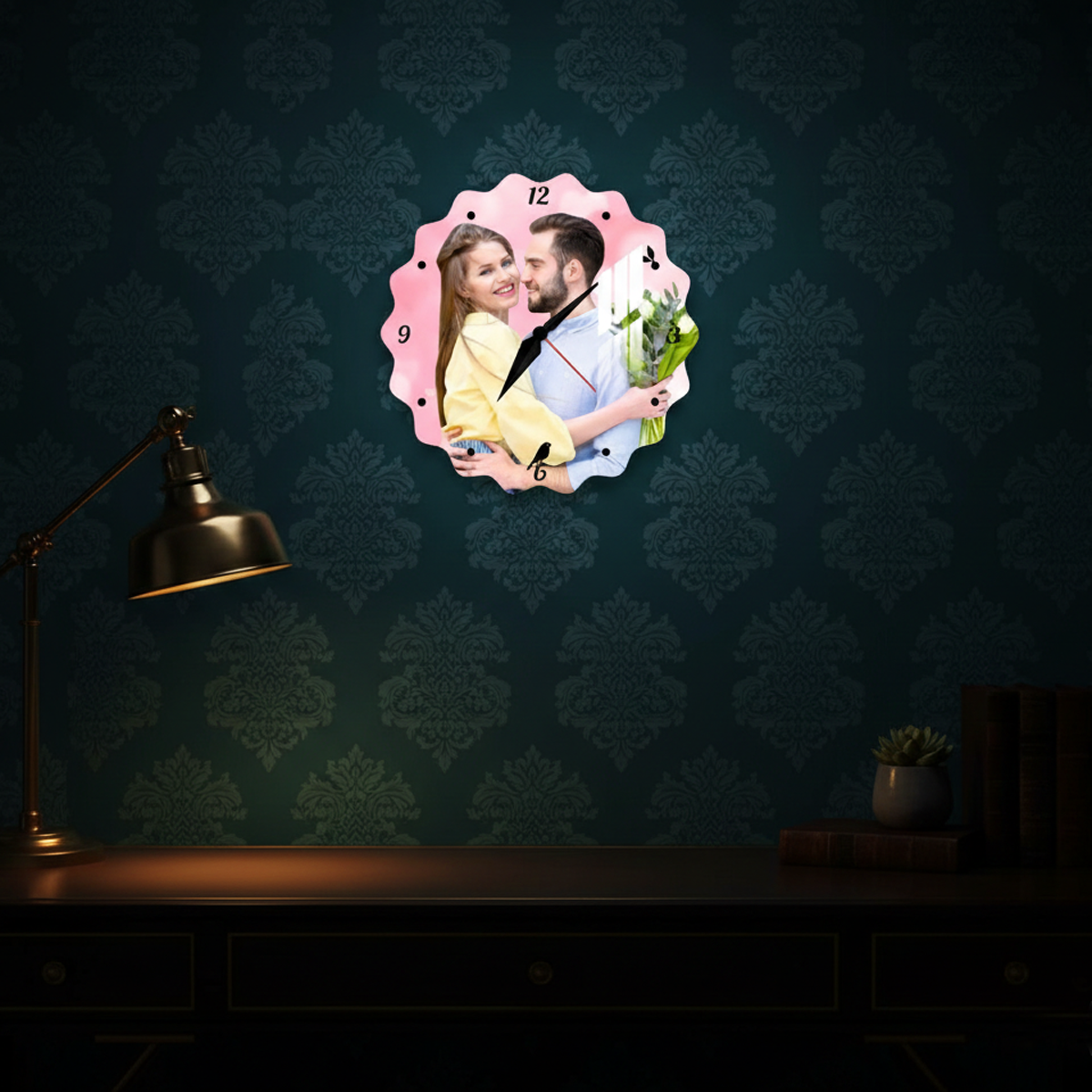 Custom Scalloped Acrylic Photo Wall Clock