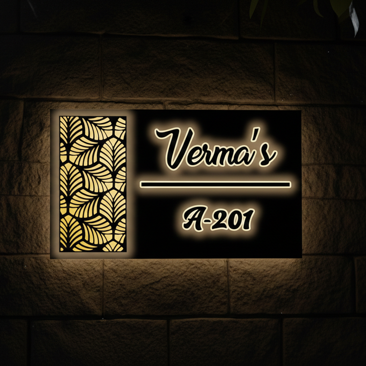 The "Lumina Leaf" Premium LED Nameplate