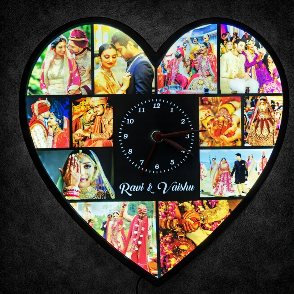 The Eternal Glow LED Heart Photo Clock