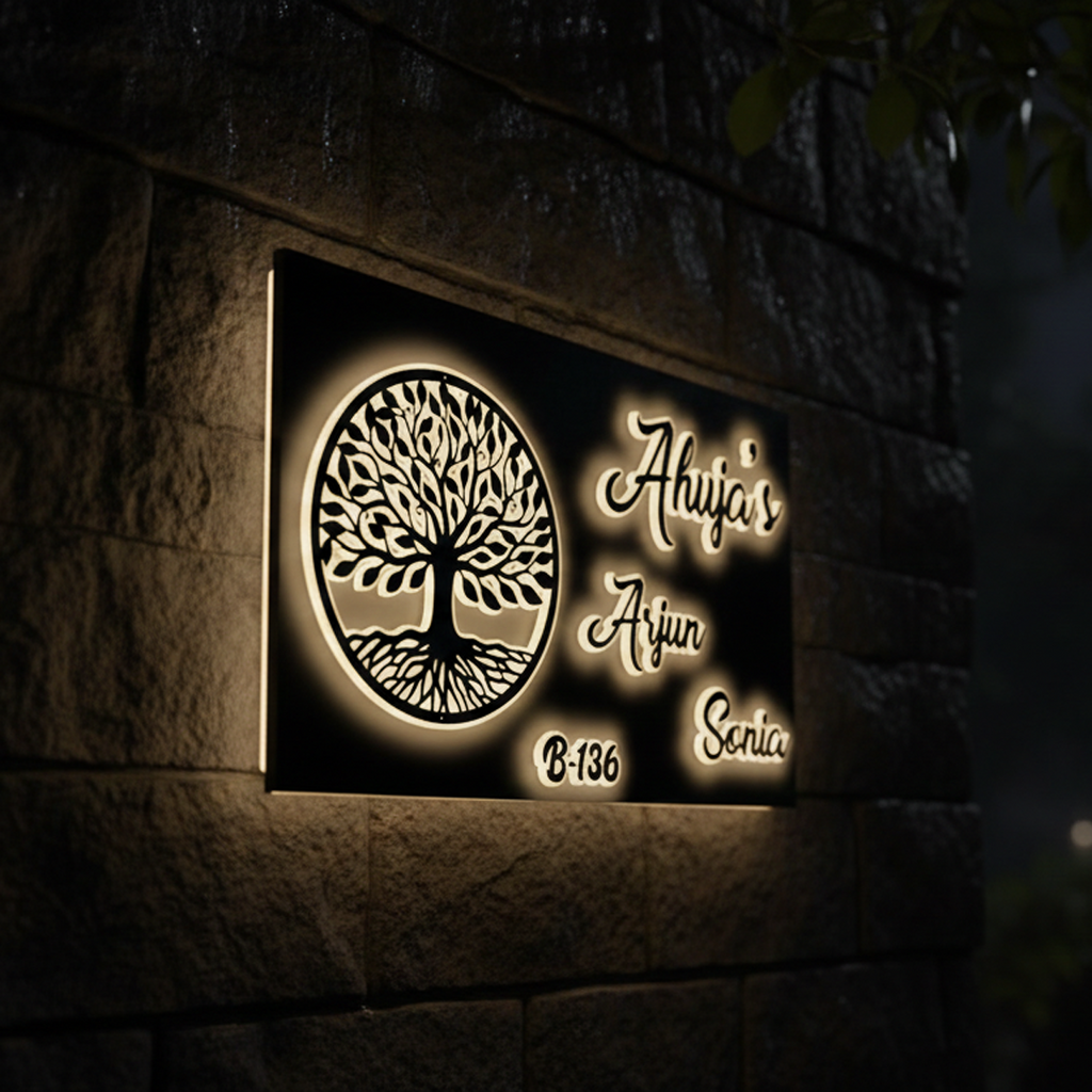 The "Eternal Roots" Backlit LED Nameplate