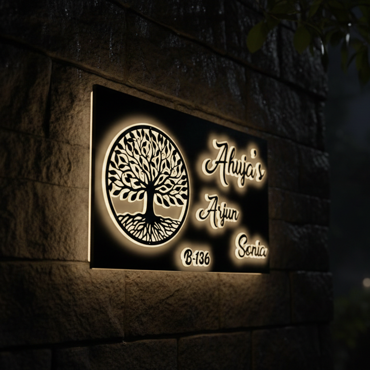 The "Eternal Roots" Backlit LED Nameplate