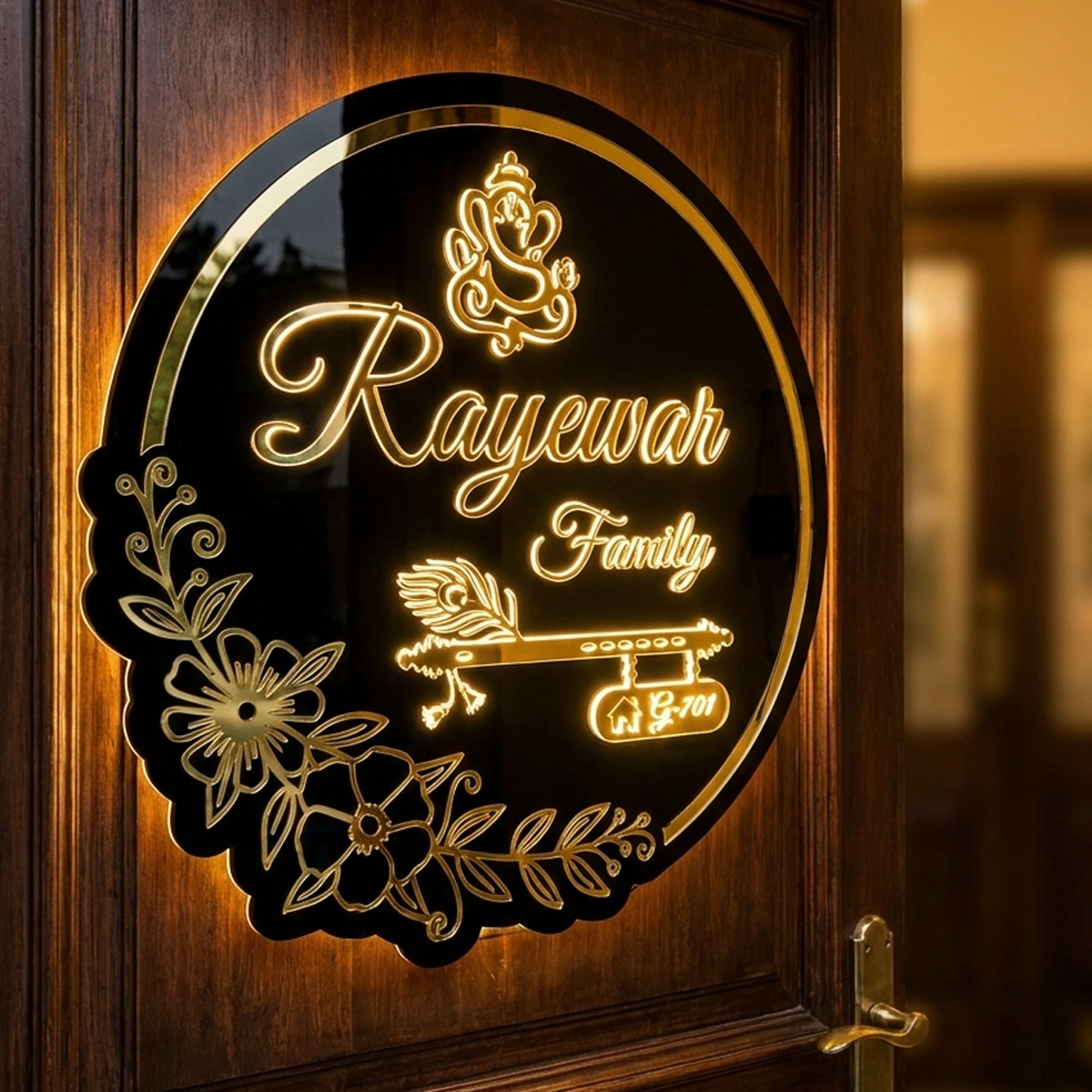 Circular Acrylic LED Nameplate