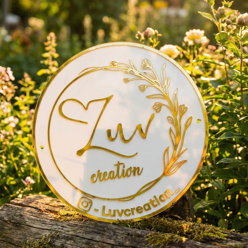 The Golden Botanical Custom Acrylic Name Plate