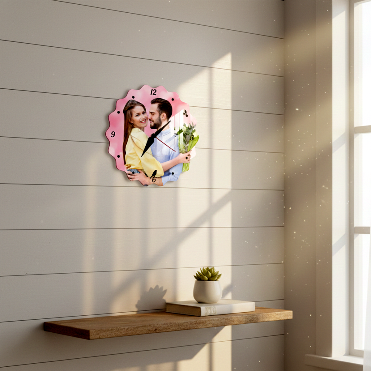 Custom Scalloped Acrylic Photo Wall Clock