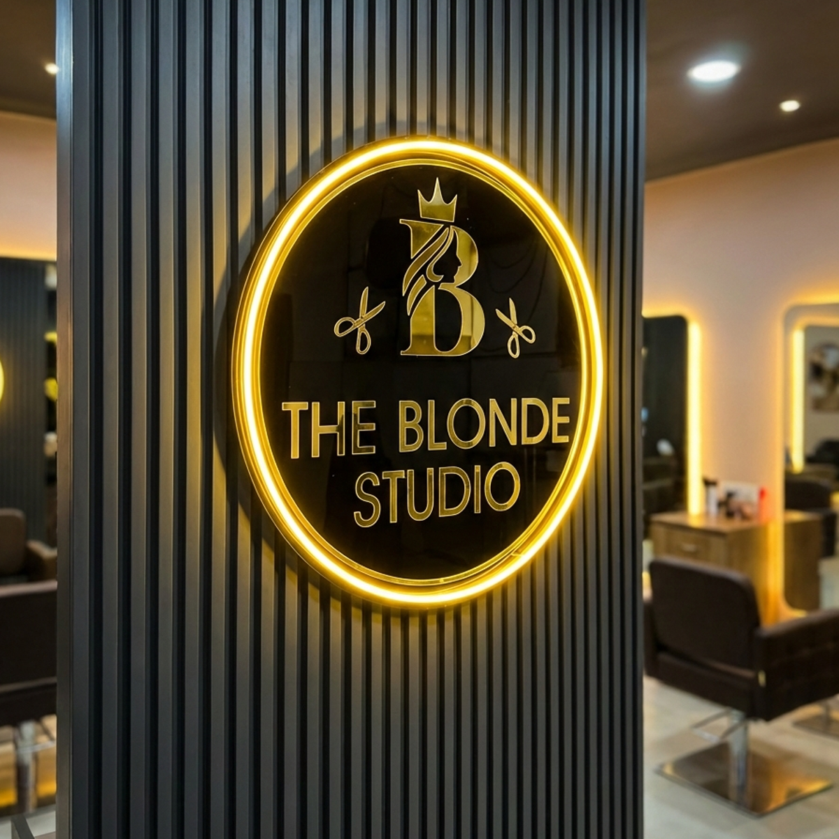 The Luxe Glow Lit Boutique Sign Name Plate