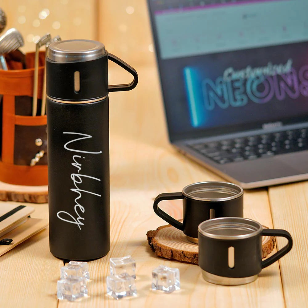 Personalised Vaccum Flask Set