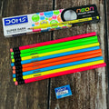 Personalized DOMS Neon Super Dark Graphite Pencils (Pack of 10) – Custom Name Engraved