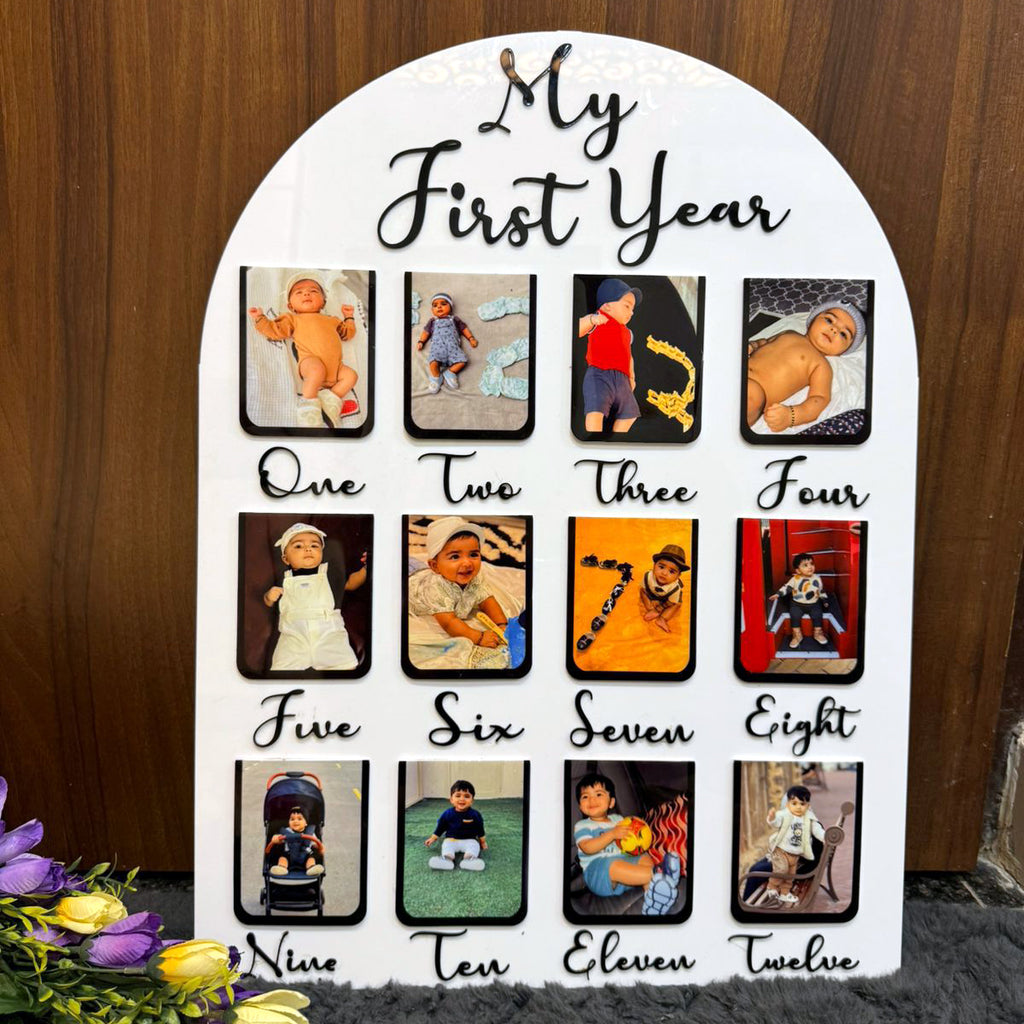 "My First Year" Acrylic Milestone Photo Frame