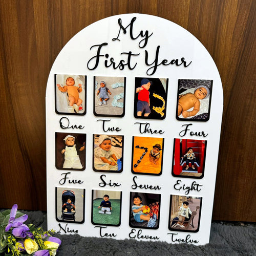 "My First Year" Acrylic Milestone Photo Frame