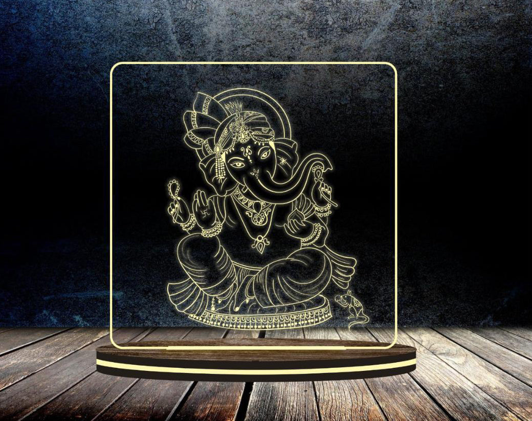 ✨ Customised LED Lord Ganesha Acrylic Frame — Blessings of Wisdom & Prosperity