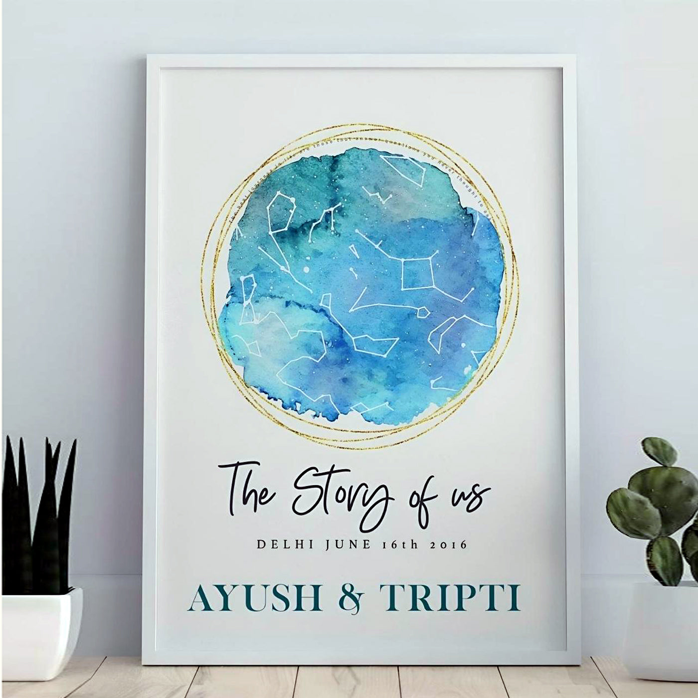 ✨ Customised Watercolor Star Map — Your Story, Painted in the Stars