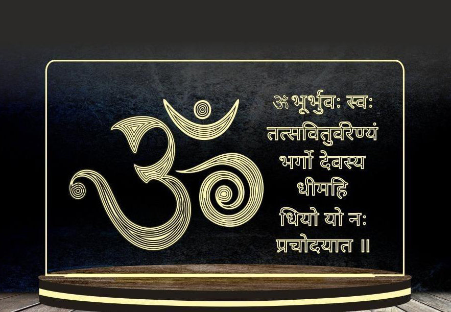 ✨ Customised LED Om & Gayatri Mantra Acrylic Frame — Divine Energy, Balance & Positivity