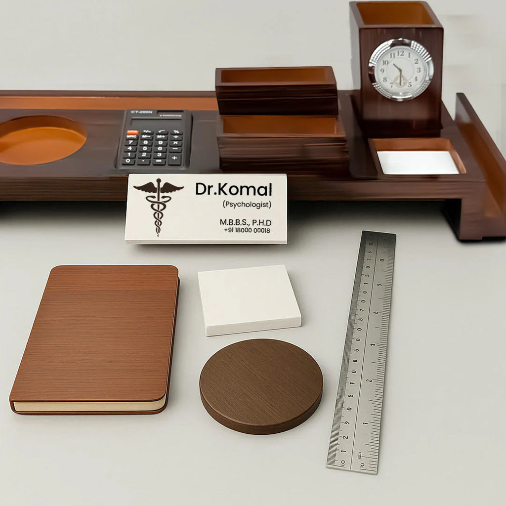 Executive Wooden Desktop Organizer Set