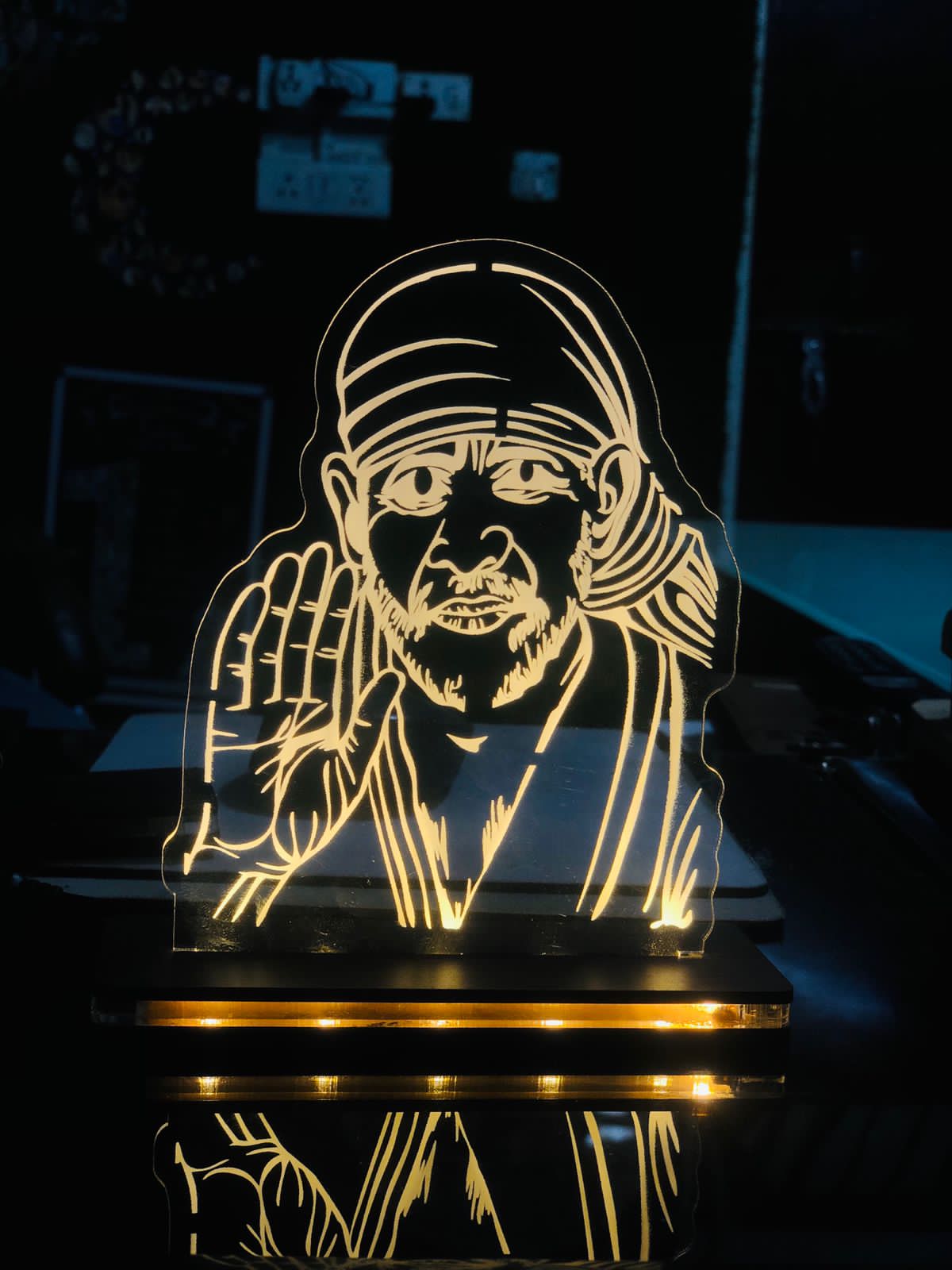 ✨ Shraddha Glow Sai Baba Blessing Frame — Faith That Lights Your Space