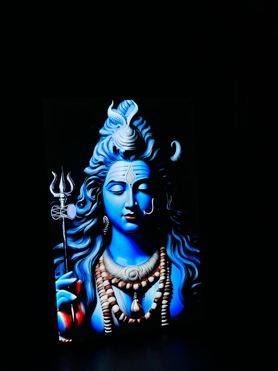 🔱 Shiv Shakti LED Frame – Power, Peace & Presence