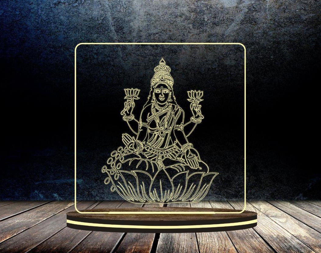 ✨ Customised LED Goddess Lakshmi Acrylic Frame — Prosperity, Grace & Divine Blessings