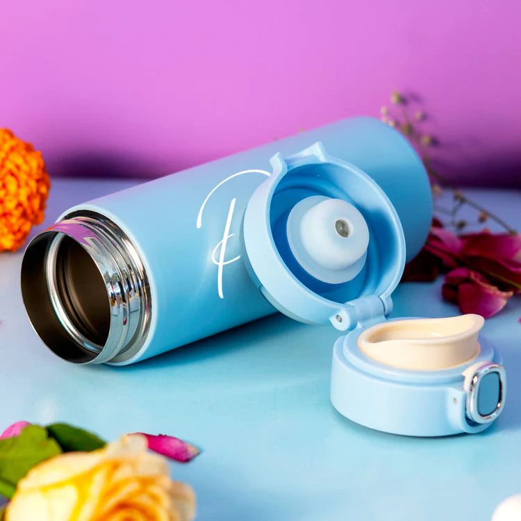 Customised Blue Smart Temprature Water Bottle