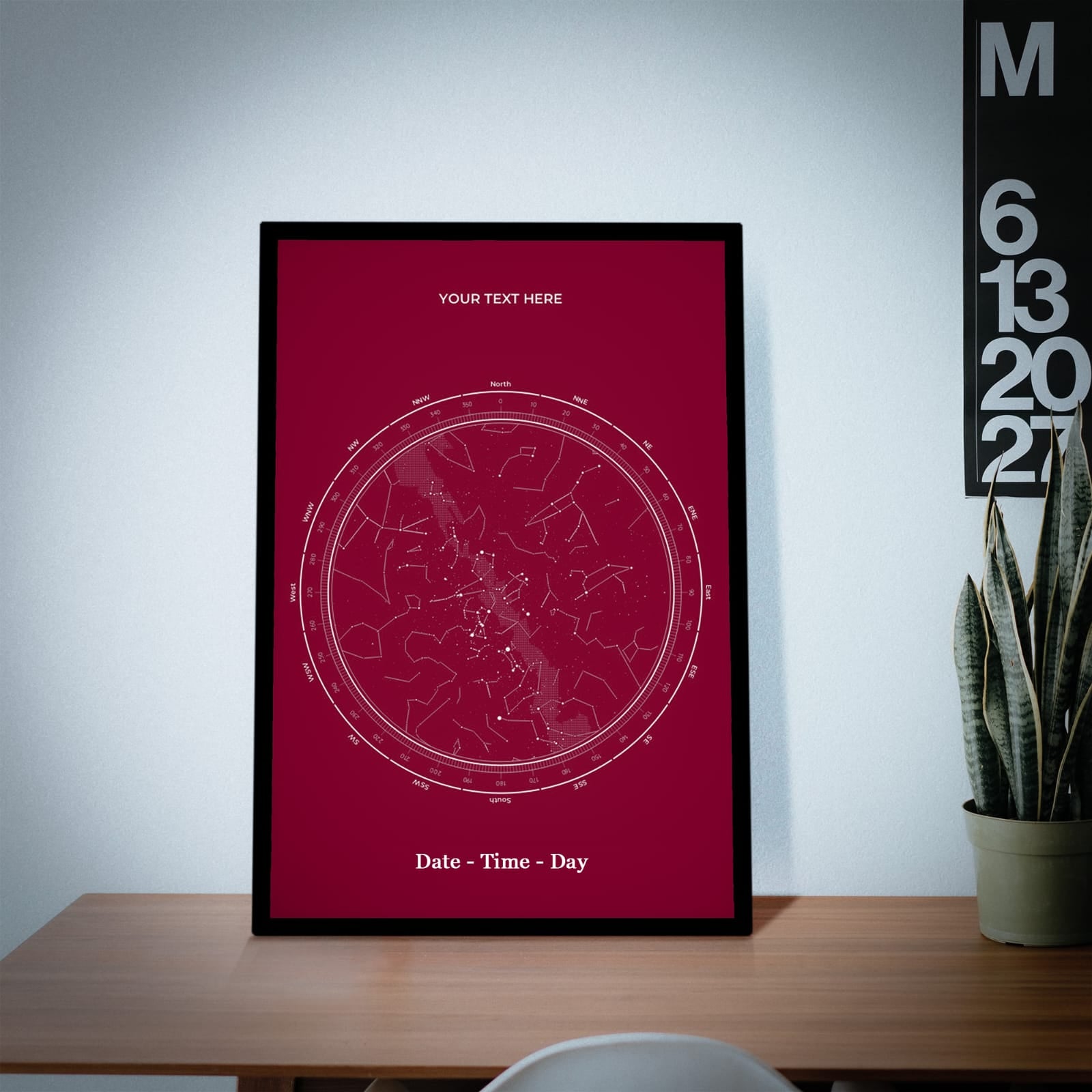 ❤️ Customised Star Map – Red Edition (Bold & Timeless)
