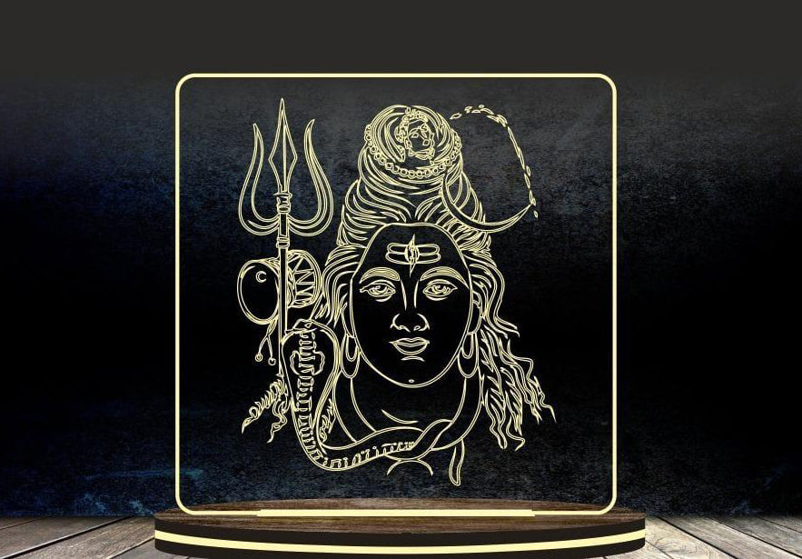 ✨ Customised LED Lord Shiva Acrylic Frame — Divine Energy, Modern Elegance