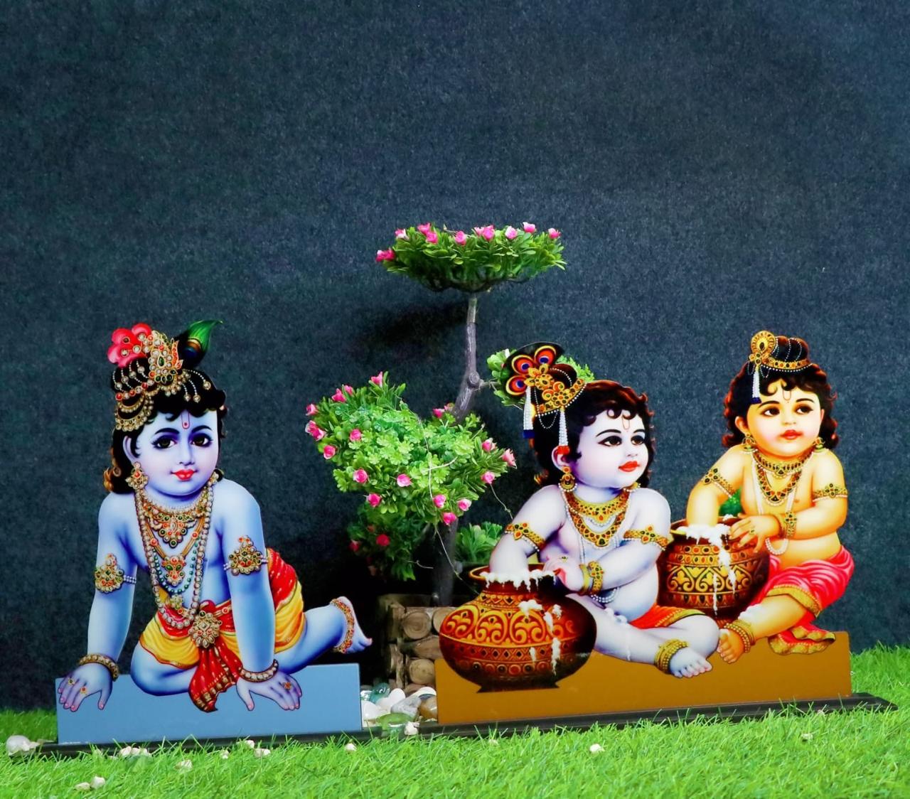 ✨ Bal Gopal Leela Decorative Standees Set — Innocence, Joy & Divine Playfulness