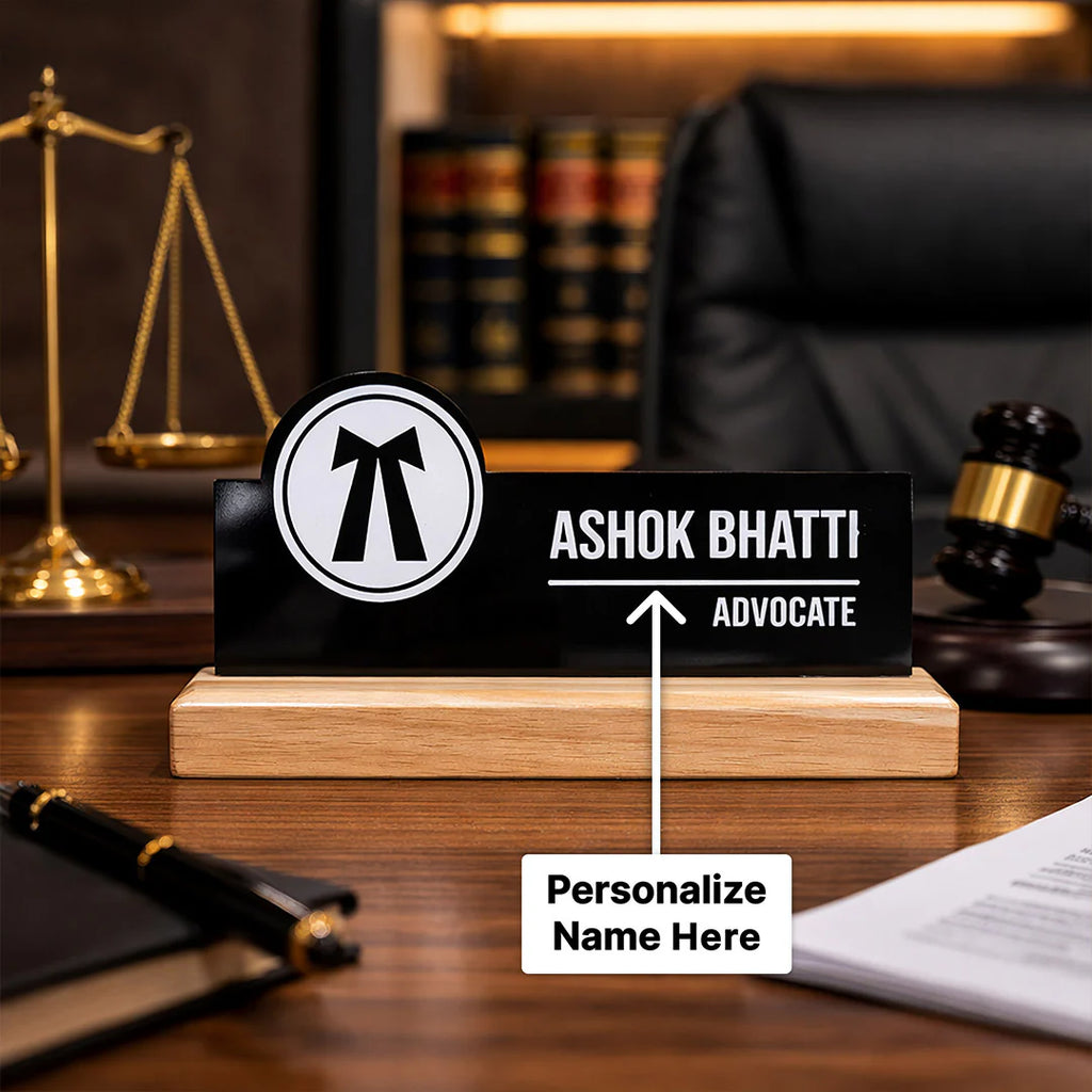 Premium Personalized Advocate Desk Nameplate