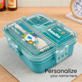 Personalized Blue Unicorn Lunchbox with Spoon & Container