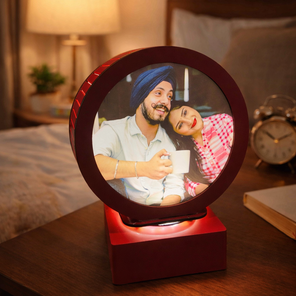 Personalized Circular LED Rotating Lamp