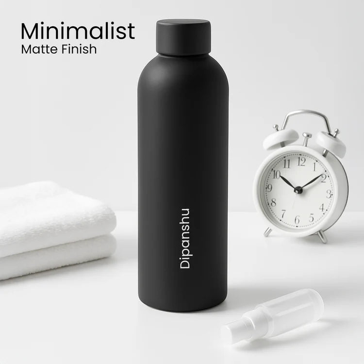 Customised Matte Black Stainless Steel Bottle
