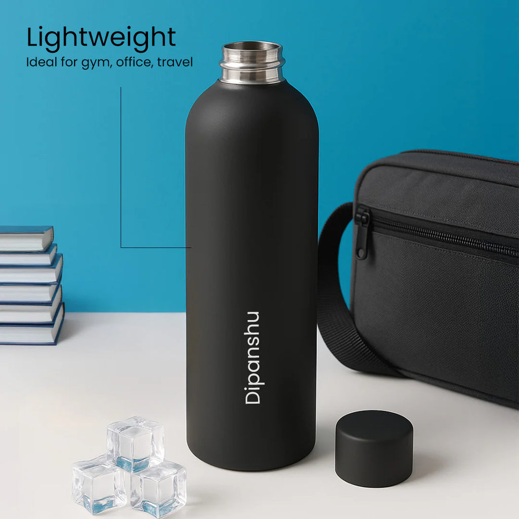 Customised Matte Black Stainless Steel Bottle